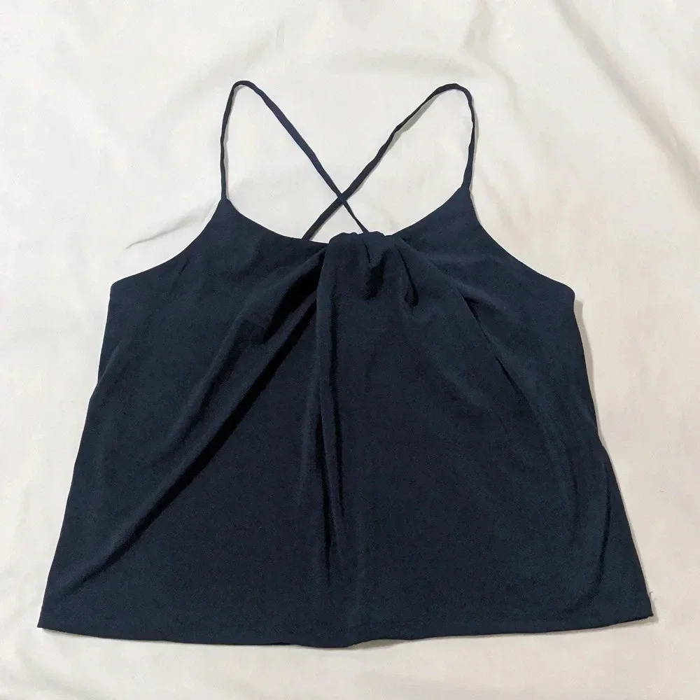 Banana Republic Navy Blue Crisscross Strap Tank Top